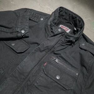 Levi's Military Jacket Men's Large Two-Pocket Sherpa Lined Black MSRP $180 7C024